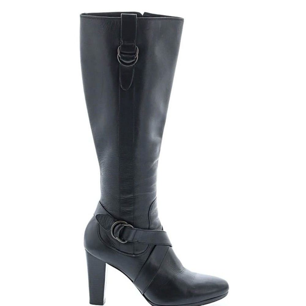 Cole Haan Black Heeled Leather Boots